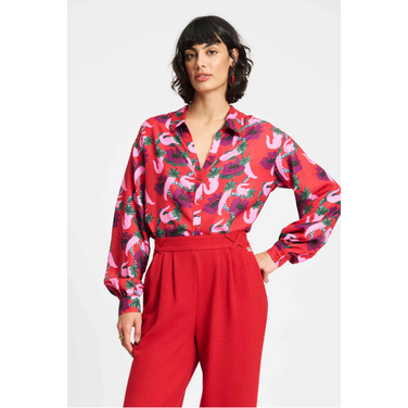 BLOUSE - Violet Picnic Delight Rood