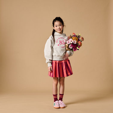 Ruffle Skirt Stripe Peach/Beaujolais Oranje