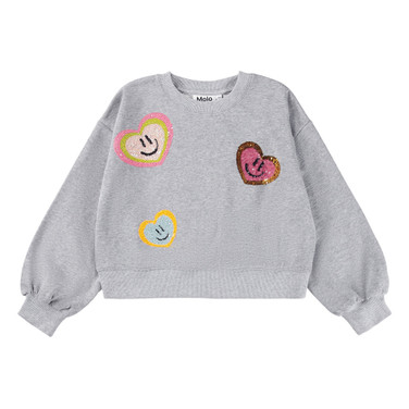 Miki Sweat Shirt Grey Melange Grijs