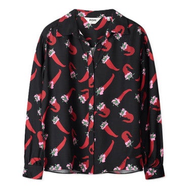 BLOUSE - Violet Pepper Garden Zwart 1