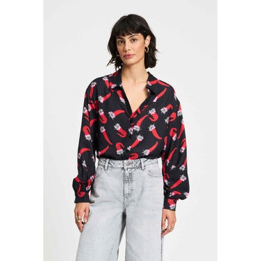 BLOUSE - Violet Pepper Garden Zwart 1