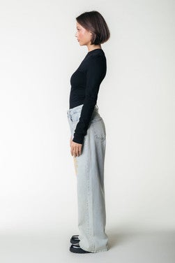 Gaias CR High Rise Straight Leg Denim Pants Blauw