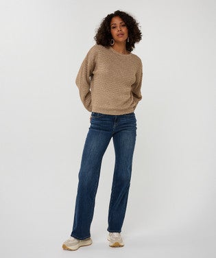 Sweater oversized lurex Beige