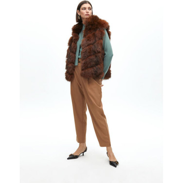 Faux Fur Bodywarmer  Bruin 1