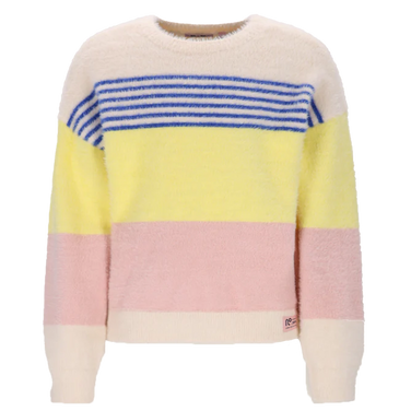 Kendra Fluffy Striped Sweater Off White