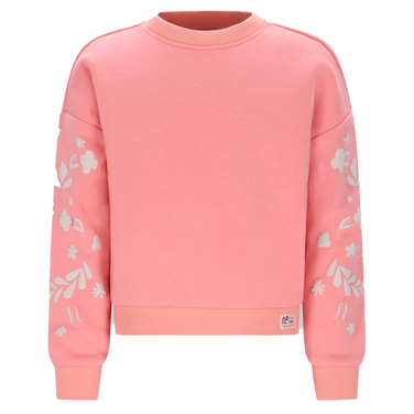 Konono Furry Sweat with Sleeveprint Roze