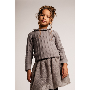 Mex Rib Longsleeve Ruffle Grijs