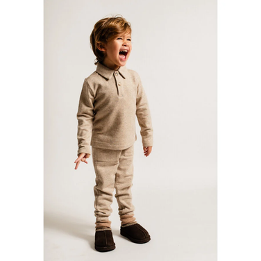 Denezy Longsleeve Polo Zand