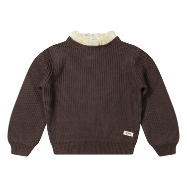 Soho Knitted Sweater Collar Bruin 1