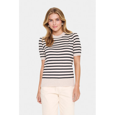 MilaSZ SS Striped Pullover Grijs