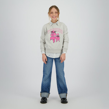 Cato Dots Jeans Wide Leg Blauw