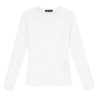 Ladies Knitted Fitted Structure Top Pepper Off White