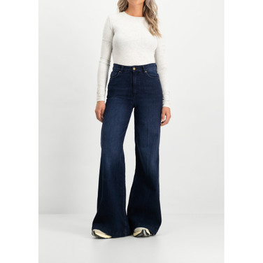 PALMER WIDE LEG DNM Blauw