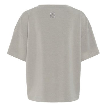 HelleMW EMB Boxy Tee Grijs