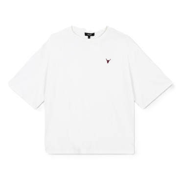 Ladies Knitted Back Logo T-shirt Off White