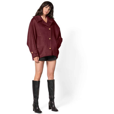 Wollen Cape Jas Bordeaux
