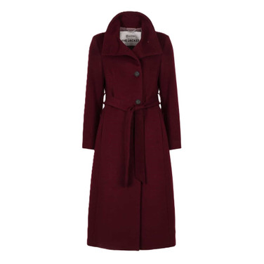 Mantel Met Hoge Kraag Bordeaux
