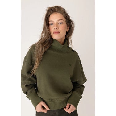 B60-04-CrewCropped Sweater Groen