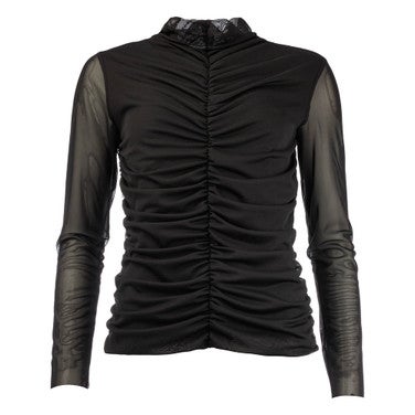 Sanae LS Mesh Top Zwart 1