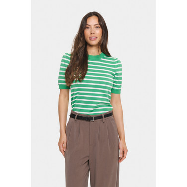 MilaSZ SS Striped Pullover Groen