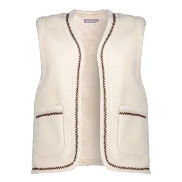 Gilet teddy embroidery zigzag Off White