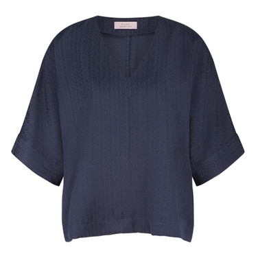 Madison mono jacquard top Donker Blauw