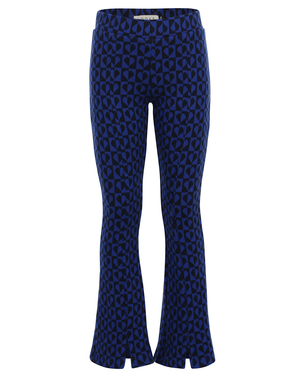 Little jaquard flaire pants blue hearts Blauw