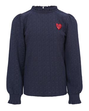 Little crinckle top with ruffles Donker Blauw