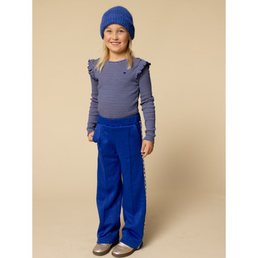 Little striped longsleeve t-shirt ruffle Blauw