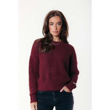 Olivia Crewneck Knitted Sweater Bordeaux