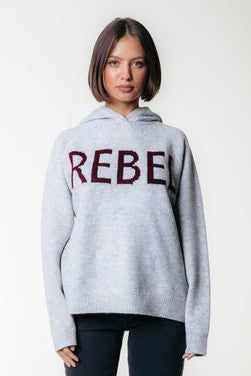 Knit Hoodie Rebel Grijs