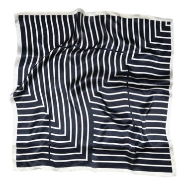 Lines silk scarf Blauw