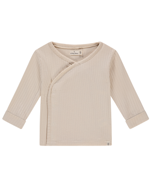 baby t-shirt long sleeve overslag buttons snow Off White