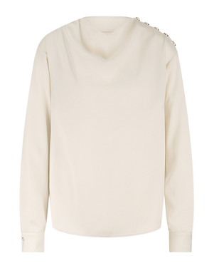 Joline High Collar Blouse Off White