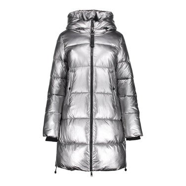 Jacket metallic mid long Zilver
