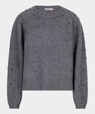 Sweater raglan pearls Grijs