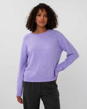 Sweater raglan ajour Paars