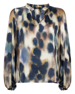 JAYDA BLOUSE WBA 735 long sleeves v-neck Blauw