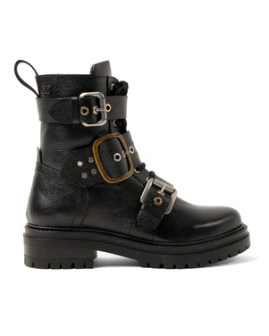 LA85729black / Abby biker boots 3 multi buckle str Zwart 1