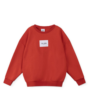 kids knitted label sweater Rood