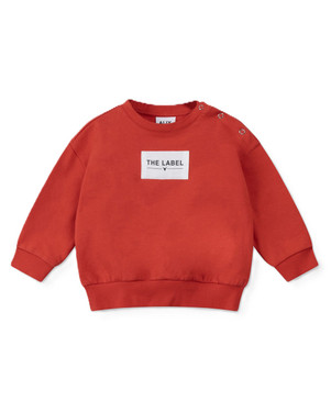 baby knitted label sweater Rood
