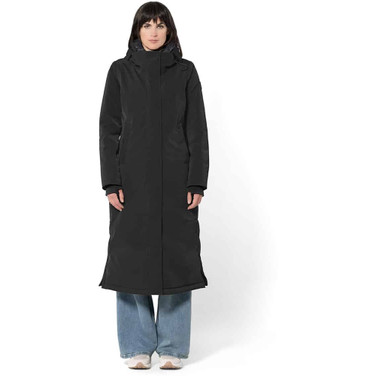Lange waterdichte Parka-jas Zwart 1