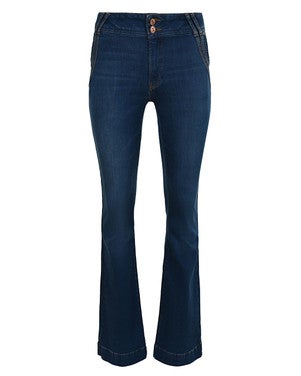 Flynn Pckt Jeans Donker Blauw