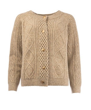 Cardy Cable Ajour Vest Beige