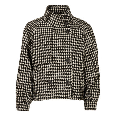 Coat Ondina Pied de Poule Zwart 1