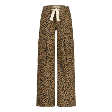 Cassie Cargo Leopard Extra Wide Leg Bruin 1