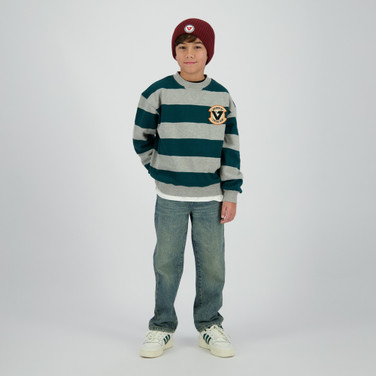 Nikos Sweater Striped Groen