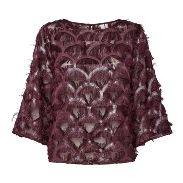 YASPAZILLA 3/4 TOP - SHOW FEATHER Bordeaux
