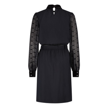Twisted Collar Dress Black Zwart 1