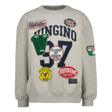 Nadge Oversized Sweater Badges Grijs